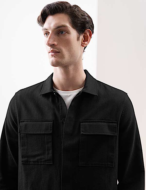 Cotton Linen Blend Overshirt