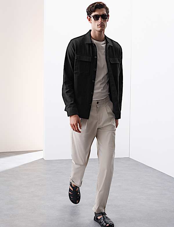 Cotton Linen Blend Overshirt
