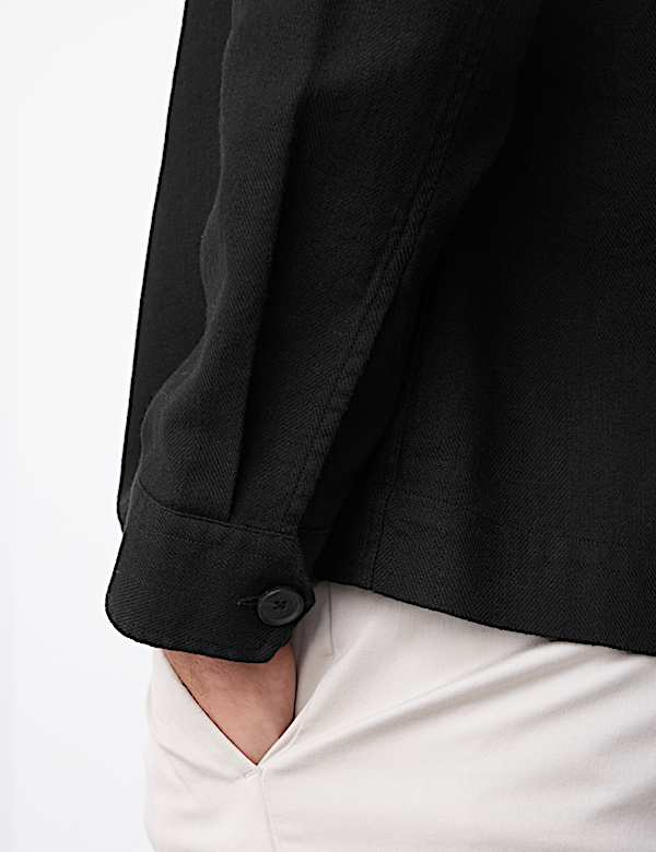 Cotton Linen Blend Overshirt