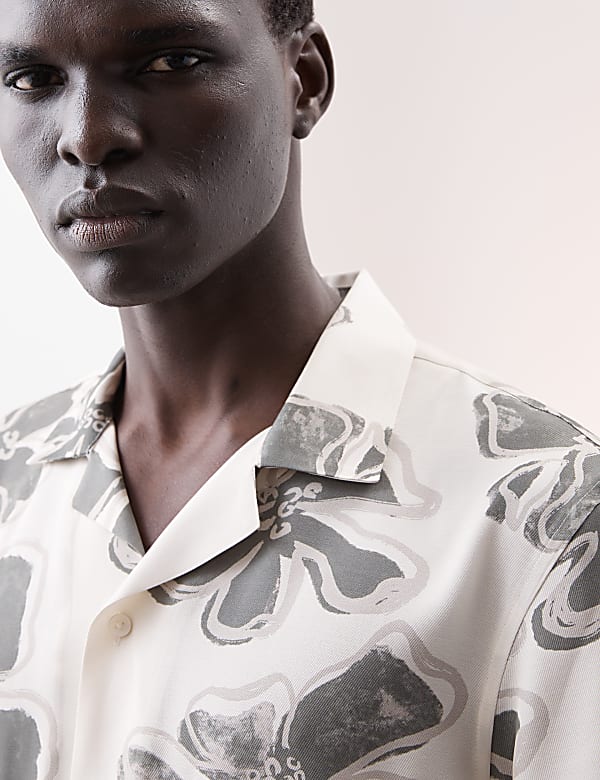 Floral Cuban Collar Shirt