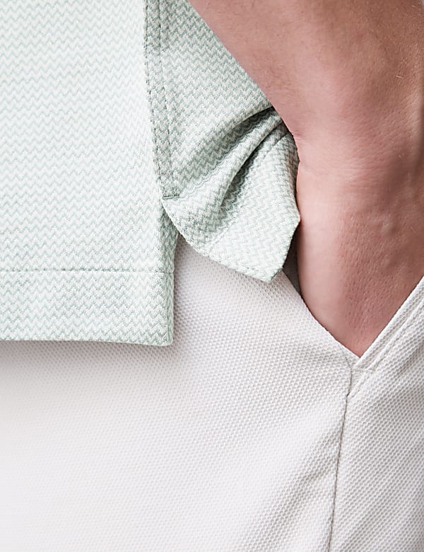 Pure Cotton Textured Cuban Collar Shirt