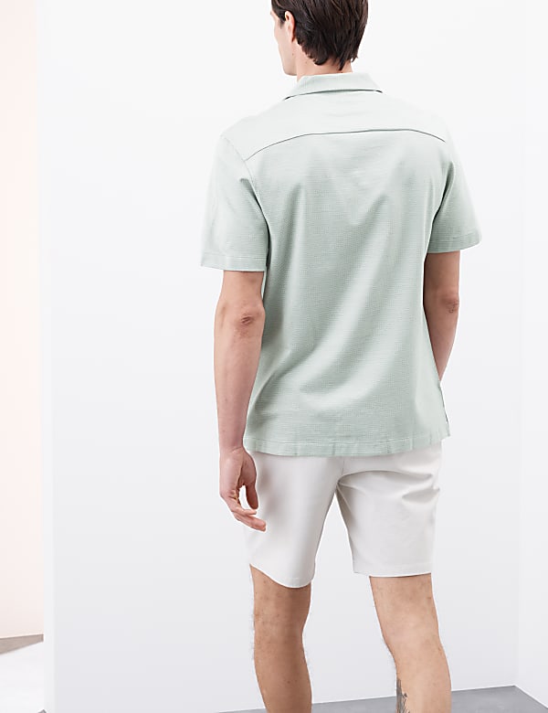 Pure Cotton Textured Cuban Collar Shirt
