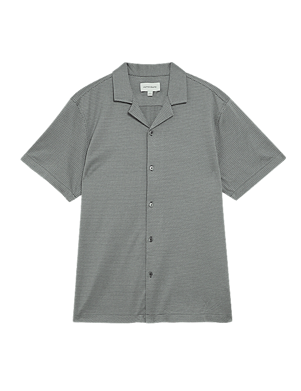 Pure Cotton Textured Cuban Collar Shirt
