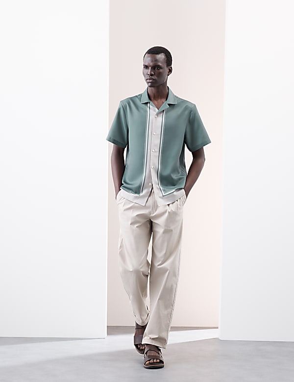 Striped Cuban Collar Shirt