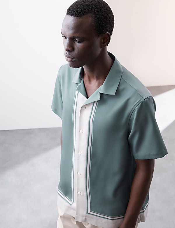 Striped Cuban Collar Shirt