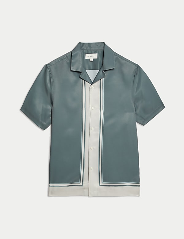 Striped Cuban Collar Shirt - CZ