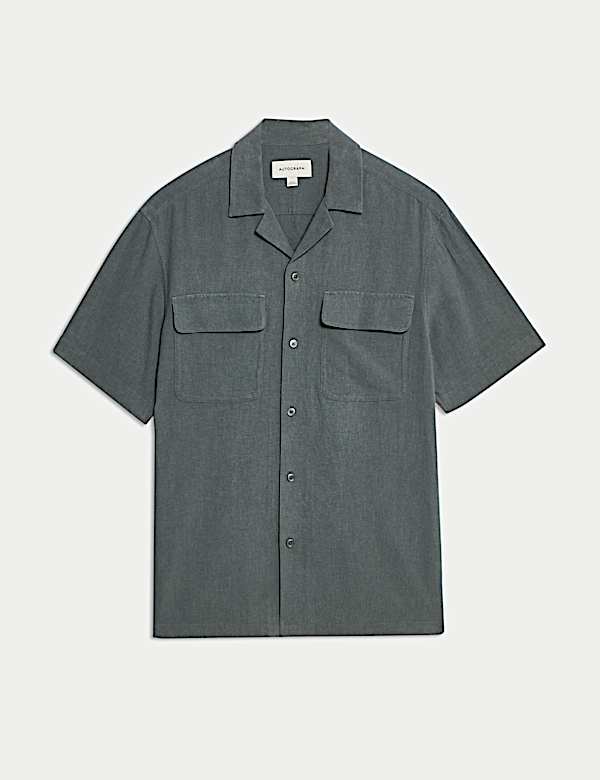 Linen Blend Cuban Collar Shirt - IT