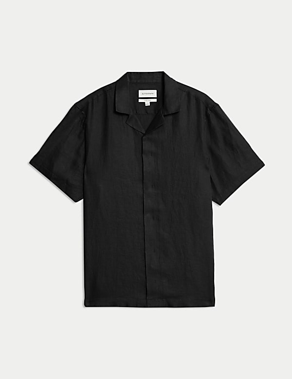 Pure Linen Herringbone Cuban Collar Shirt - JO