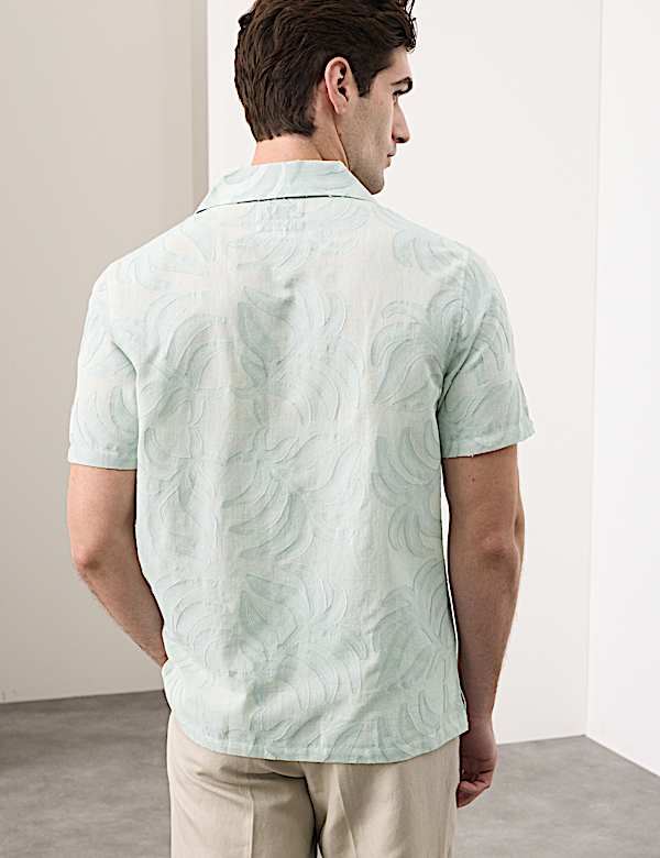 Cotton Rich Jacquard Short Sleeve Shirt