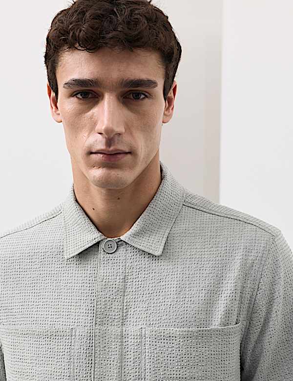 Overshirt van seersucker - NL