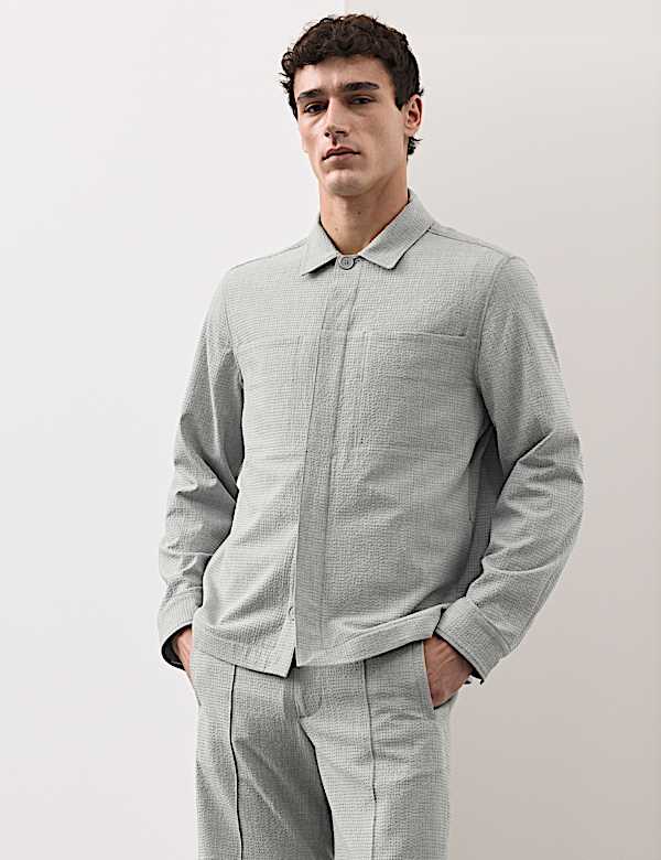 Overshirt van seersucker - NL