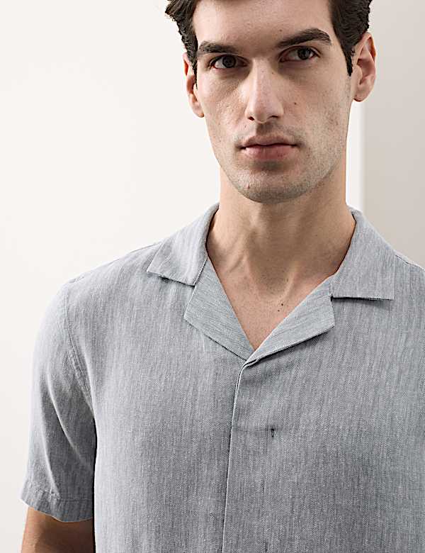 Linen Blend Short Sleeve Shirt