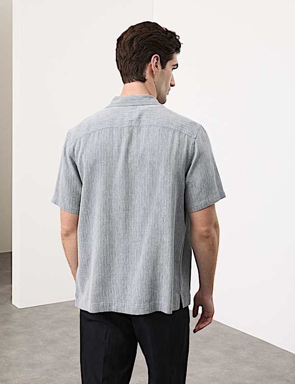 Linen Blend Short Sleeve Shirt