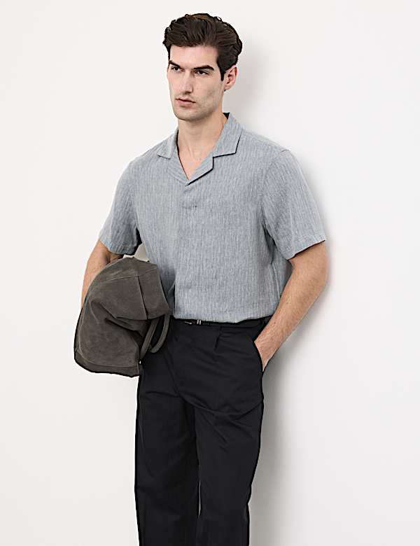 Linen Blend Short Sleeve Shirt