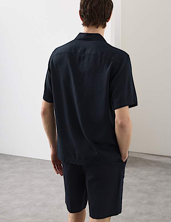 Linen Blend Short Sleeve Shirt