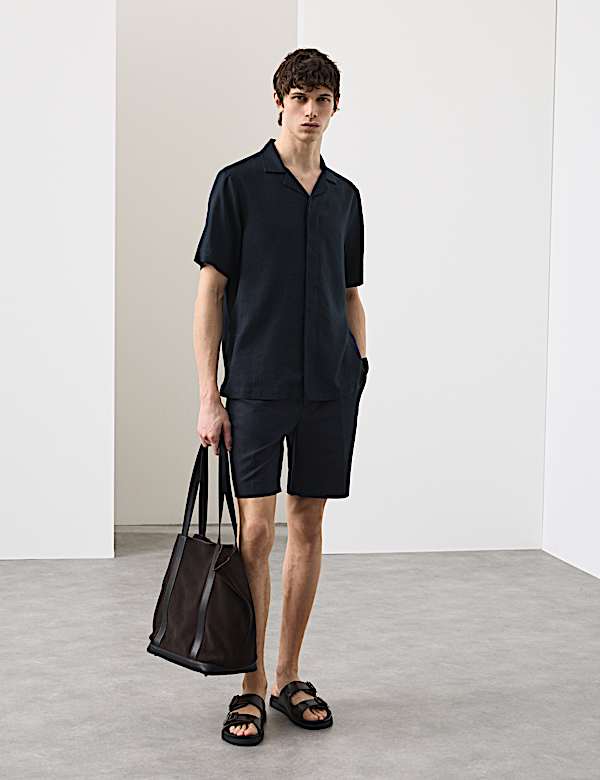 Linen Blend Short Sleeve Shirt