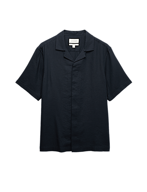 Linen Blend Short Sleeve Shirt