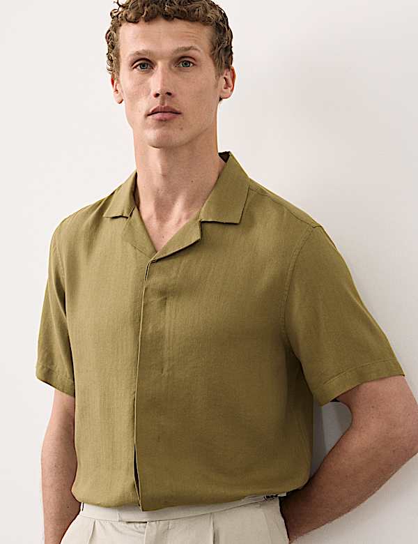Linen Blend Short Sleeve Shirt
