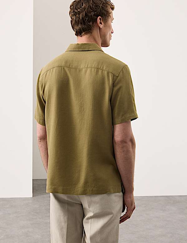Linen Blend Short Sleeve Shirt