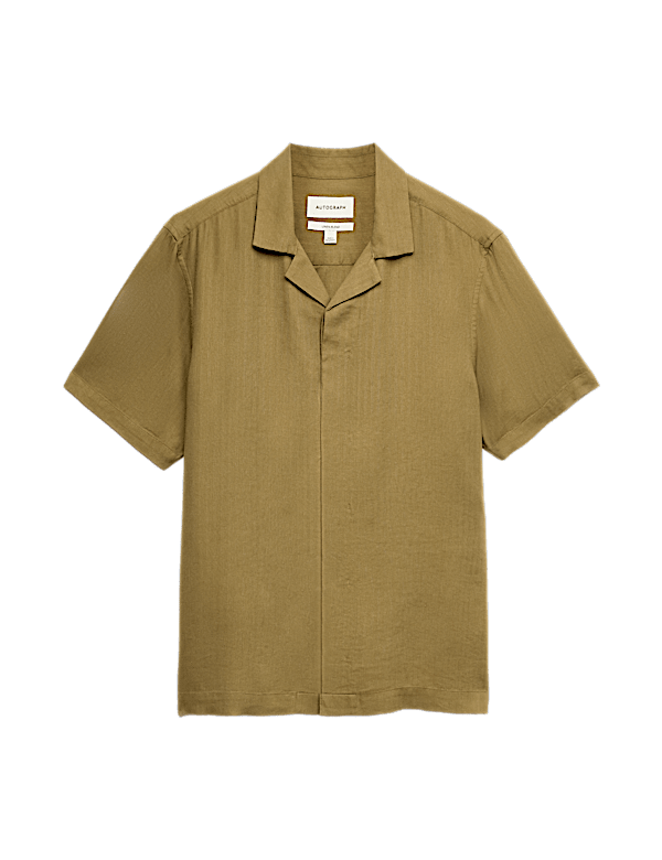 Linen Blend Short Sleeve Shirt