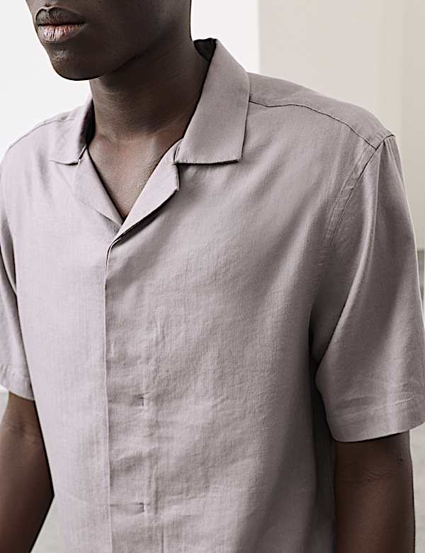 Linen Blend Short Sleeve Shirt
