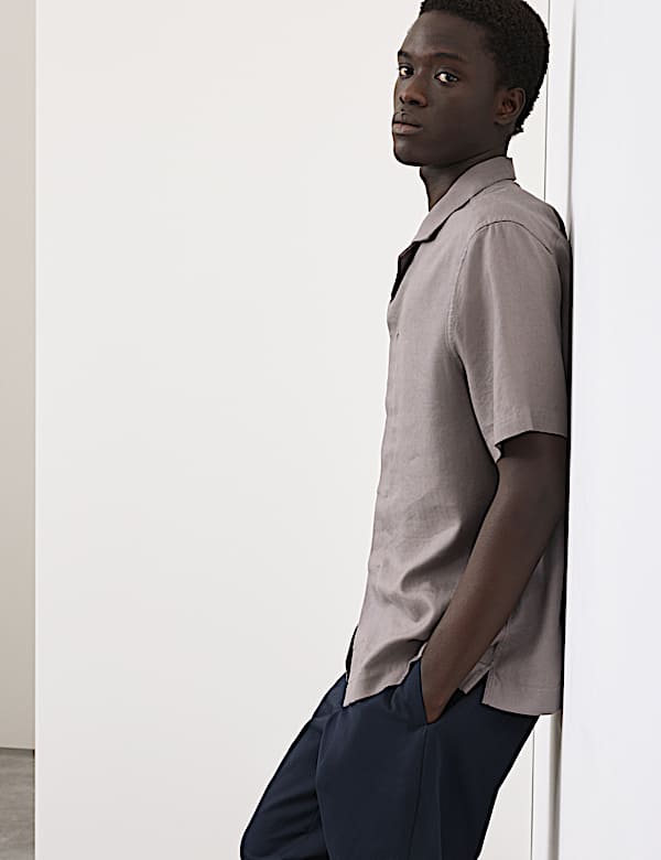 Linen Blend Short Sleeve Shirt