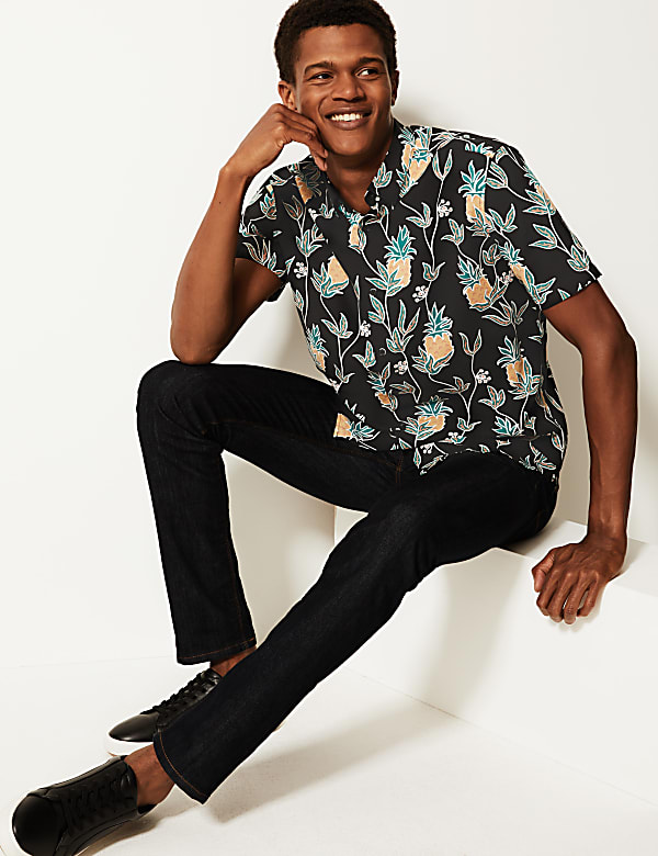 Cotton Rich Pineapple Print Shirt