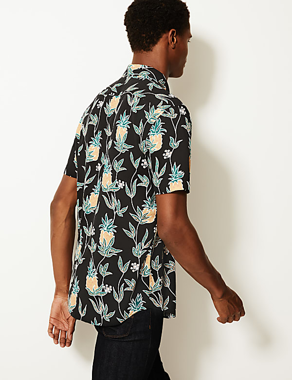 Cotton Rich Pineapple Print Shirt