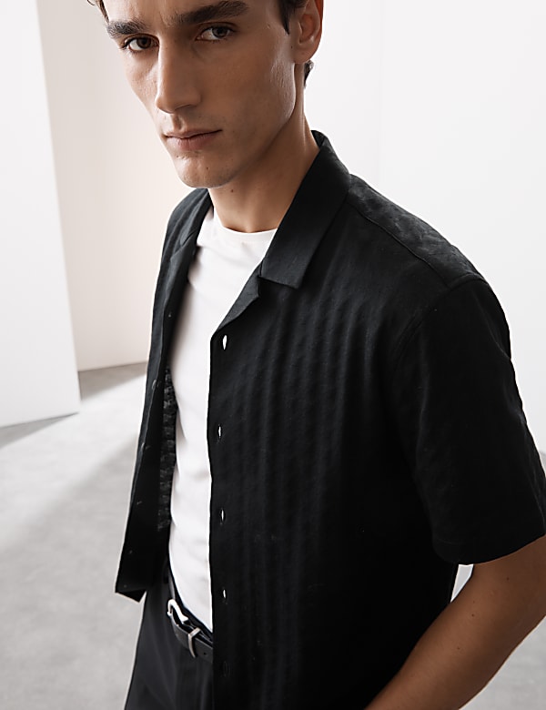 Pure Cotton Cuban Collar Shirt