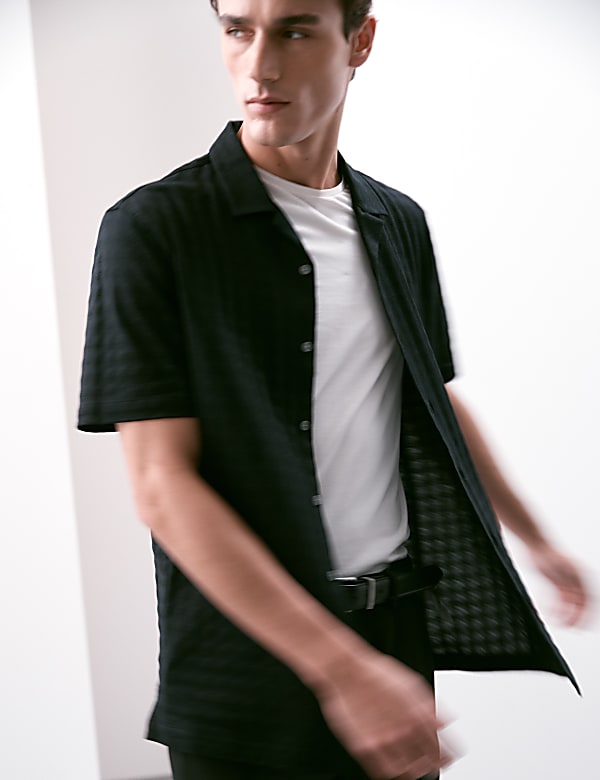 Pure Cotton Cuban Collar Shirt
