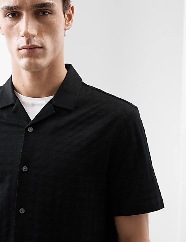 Pure Cotton Cuban Collar Shirt