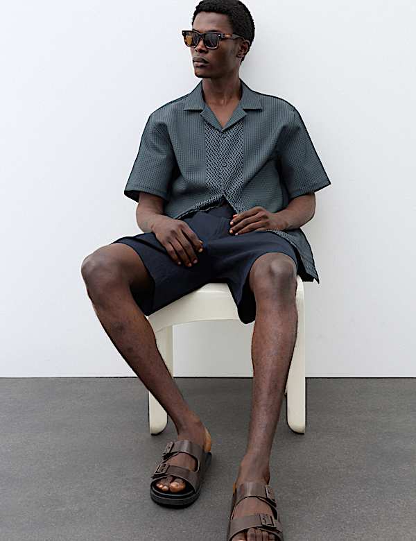Geometric Jacquard Short Sleeve Shirt