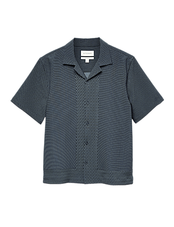 Geometric Jacquard Short Sleeve Shirt