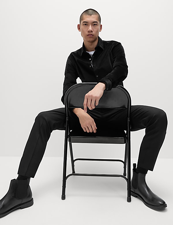 חולצת קטיפה מבד עשיר בכותנה - IL