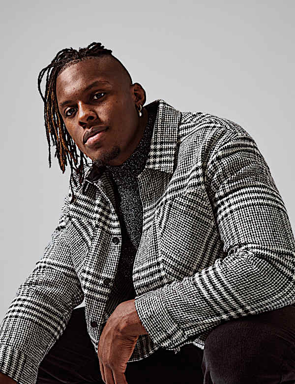 Wool Blend Check Overshirt