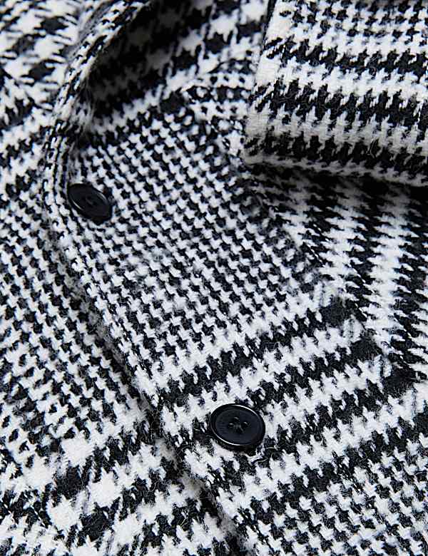Wool Blend Check Overshirt