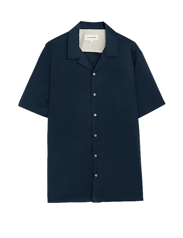 Cotton Rich Cuban Collar Shirt