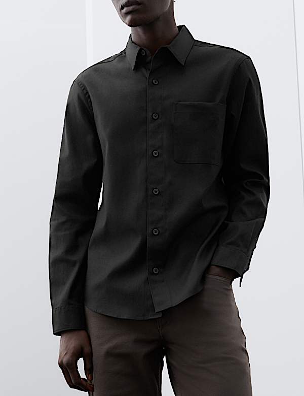 Lyocell Blend Regular Fit Shirt