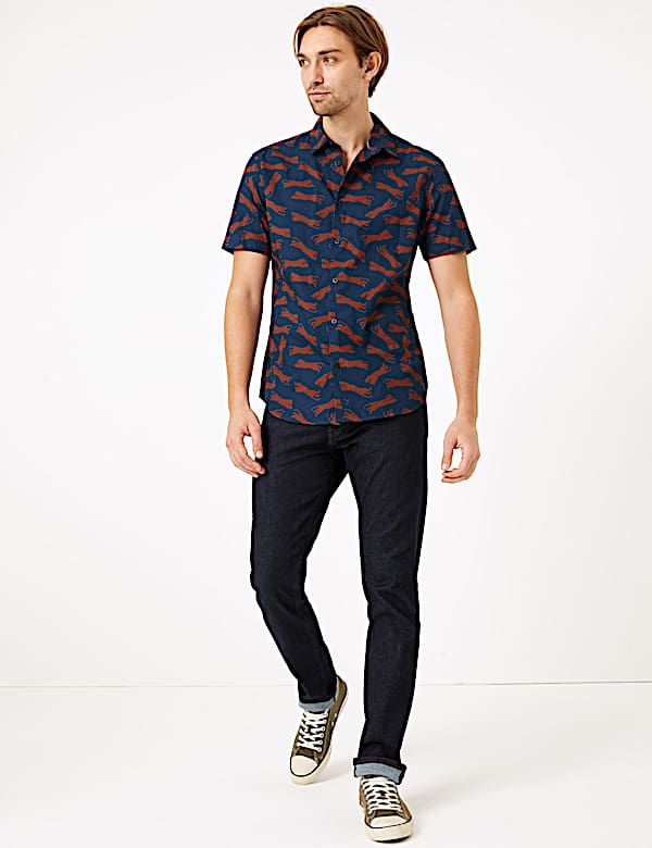 Pure Cotton Tiger Print Shirt