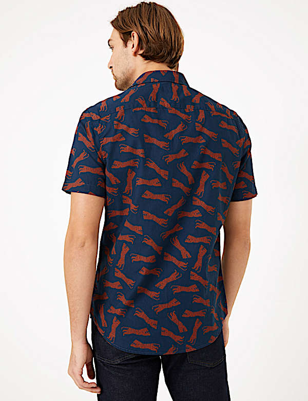 Pure Cotton Tiger Print Shirt