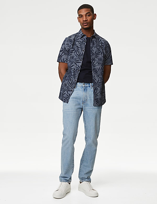 Easy Iron Pure Cotton Palm Print Shirt