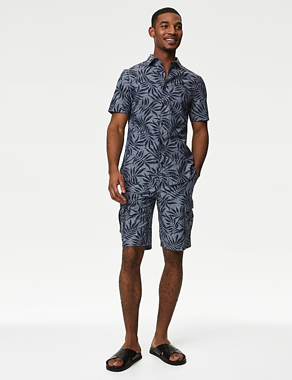 Easy Iron Pure Cotton Palm Print Shirt