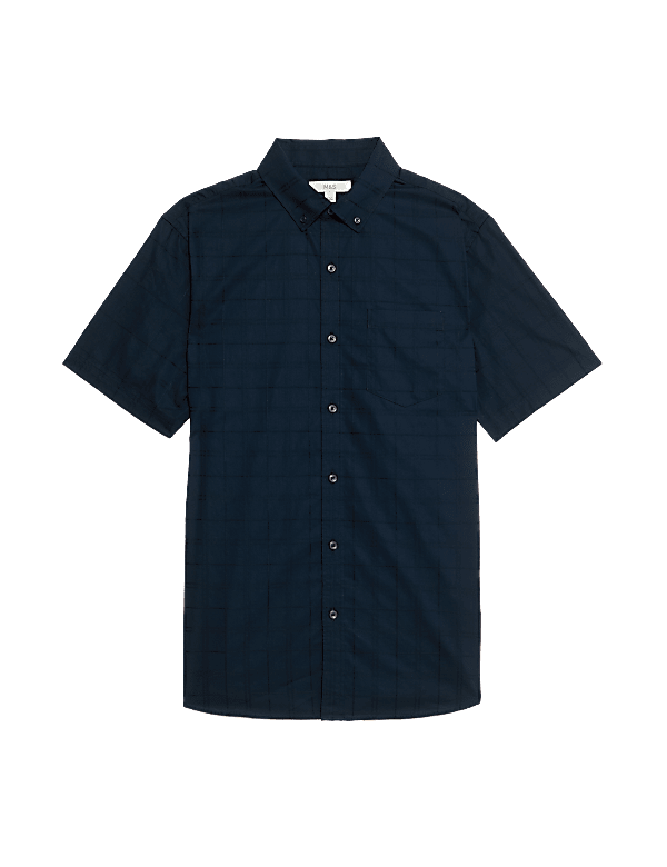 Easy Iron Pure Cotton Textured Shirt