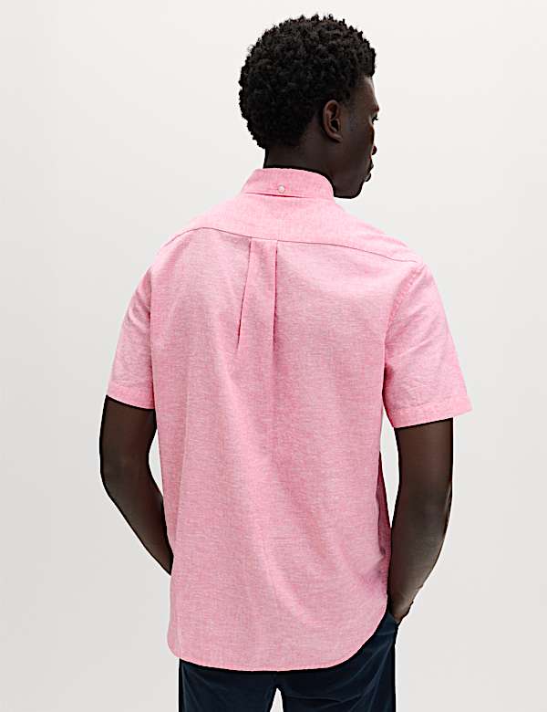 Regular Fit Linen Rich Short Sleeve Shirt