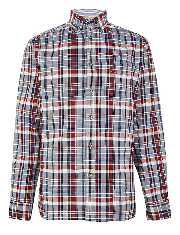 Pure Cotton Checked Relaxed Fit Shirt