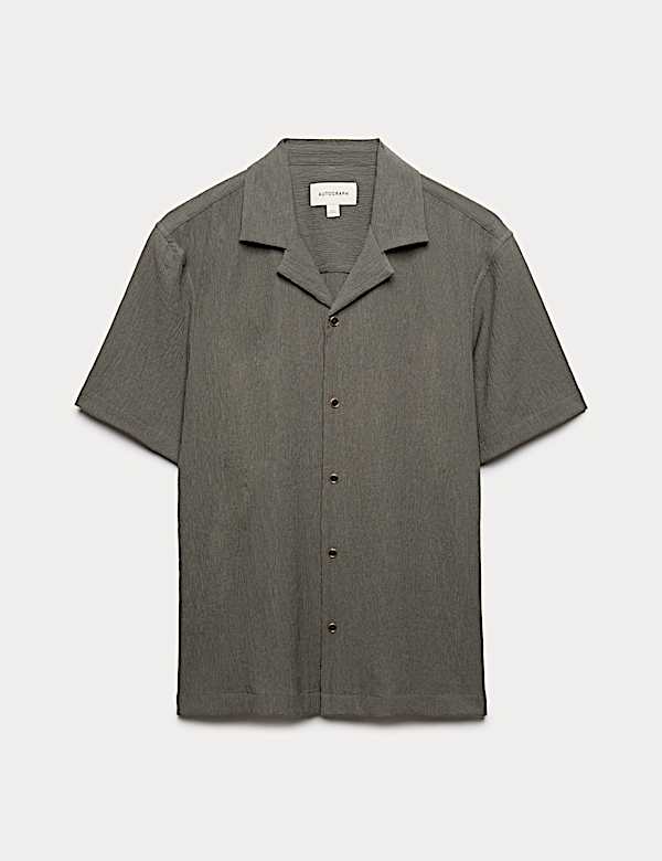 Regular Fit Crinkle Seersucker Shirt - CZ