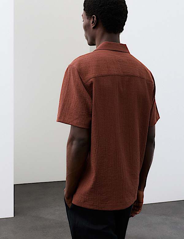 Regular Fit Crinkle Seersucker Shirt