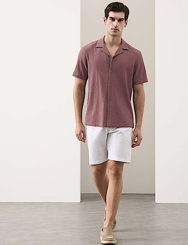 Relaxed Fit Crinkle Seersucker Shirt