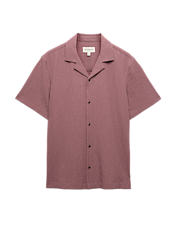 Relaxed Fit Crinkle Seersucker Shirt