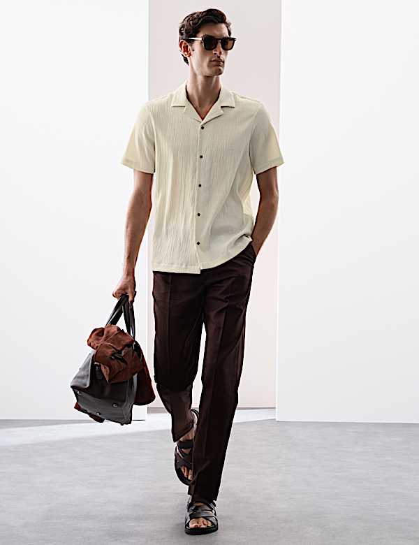Relaxed Fit Easy Iron Seersucker Shirt